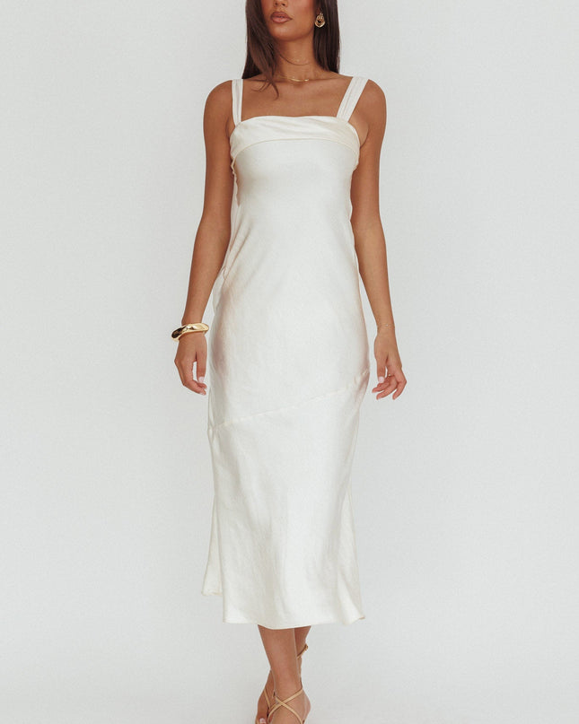 Oyster Shoulder Sash Midi Dress