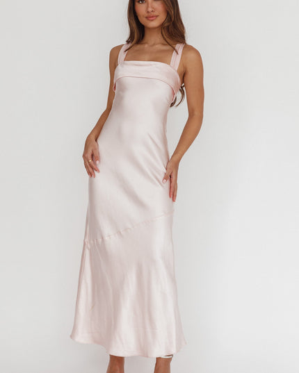 Blush Shoulder Sash Midi Dress