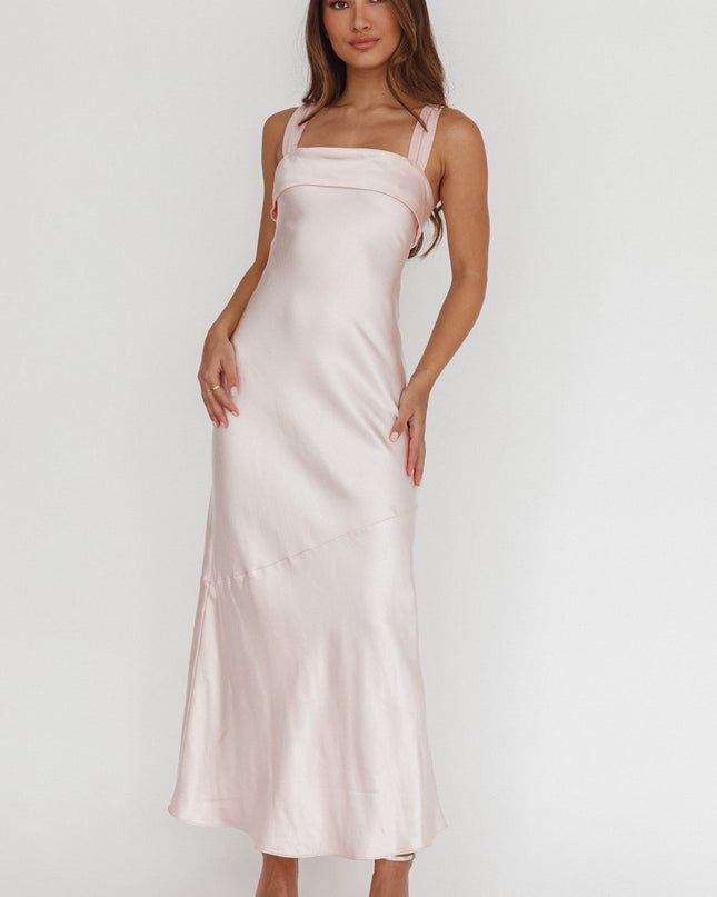 Blush Shoulder Sash Midi Dress