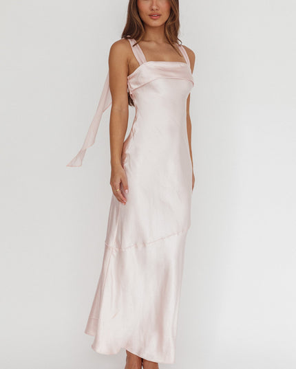 Blush Shoulder Sash Midi Dress