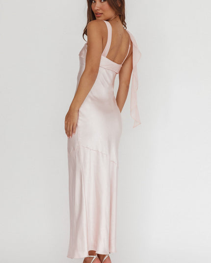 Blush Shoulder Sash Midi Dress