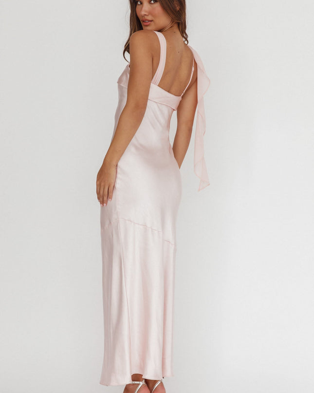 Blush Shoulder Sash Midi Dress