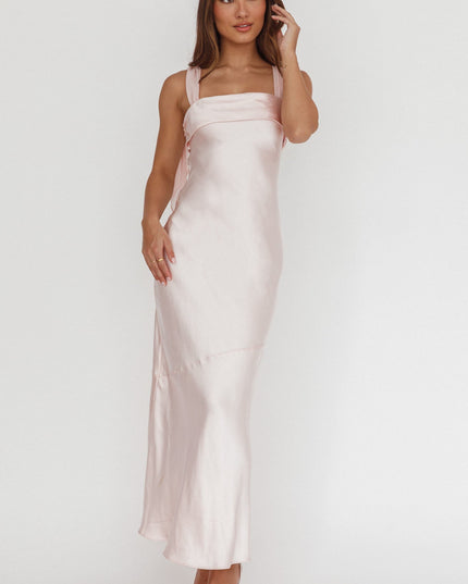 Blush Shoulder Sash Midi Dress