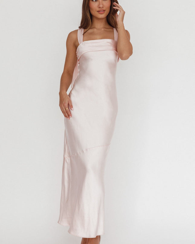 Blush Shoulder Sash Midi Dress