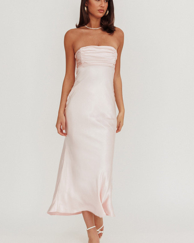 Blush Moon Song Strapless Laced Back Dress