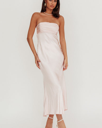 Blush Moon Song Strapless Laced Back Dress
