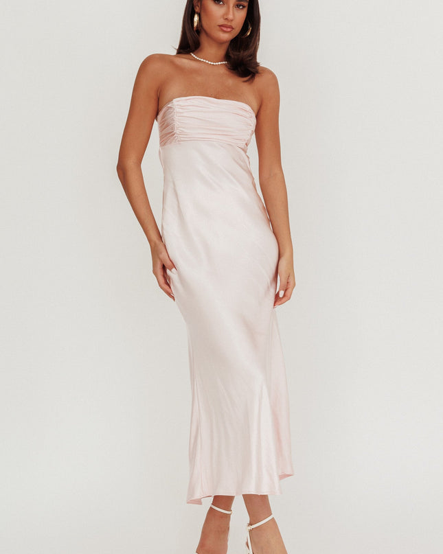 Blush Moon Song Strapless Laced Back Dress