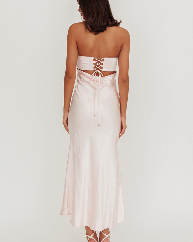 Blush Moon Song Strapless Laced Back Dress