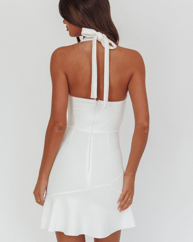 White Stars Halterneck Mini Dress