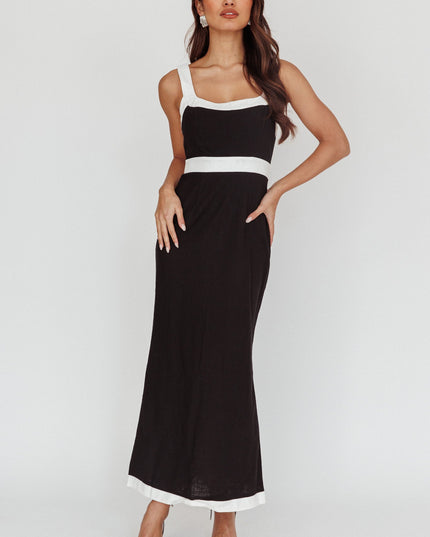 Black Contrast Maxi Dress