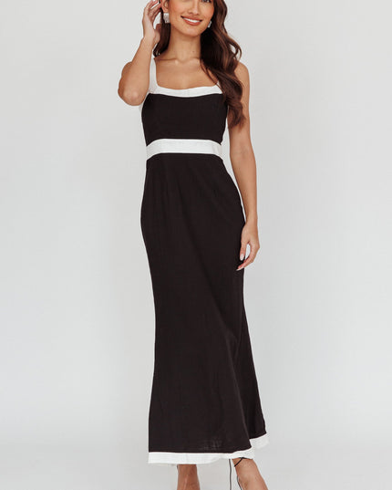 Black Contrast Maxi Dress