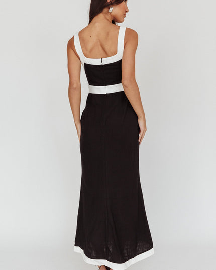 Black Contrast Maxi Dress