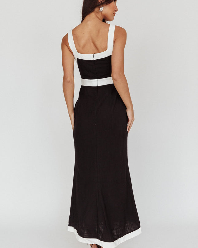 Black Contrast Maxi Dress
