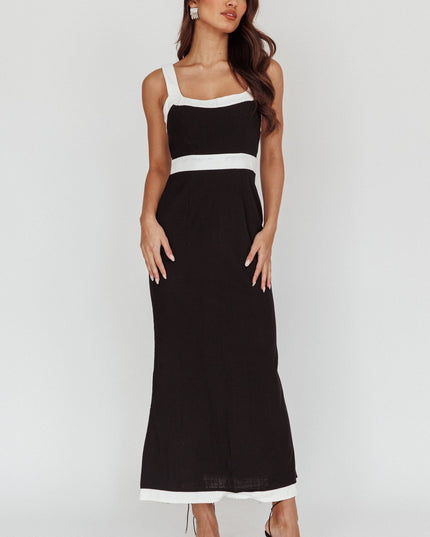 Black Contrast Maxi Dress