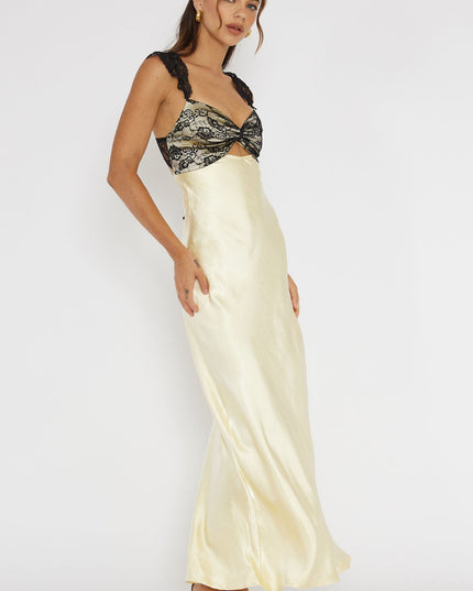 Lemon Lace Bust Maxi Dress