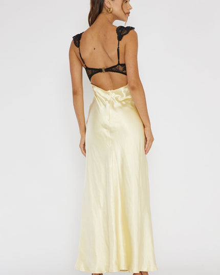 Lemon Lace Bust Maxi Dress