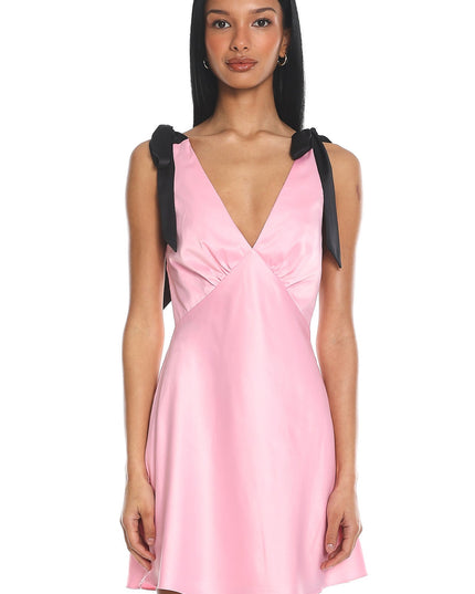 Pink Minute Tied Shoulders Mini Dress