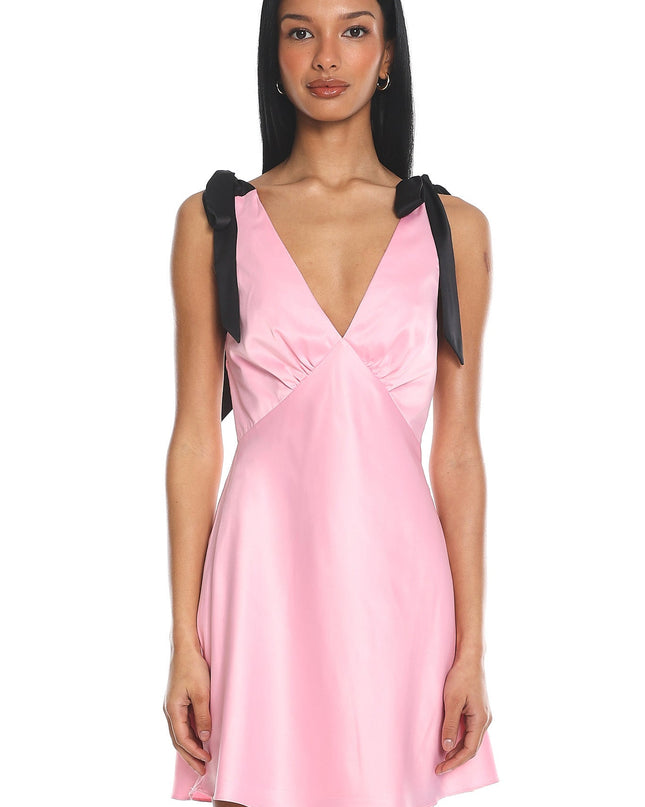 Pink Minute Tied Shoulders Mini Dress