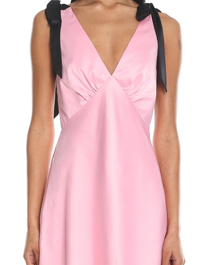 Pink Minute Tied Shoulders Mini Dress