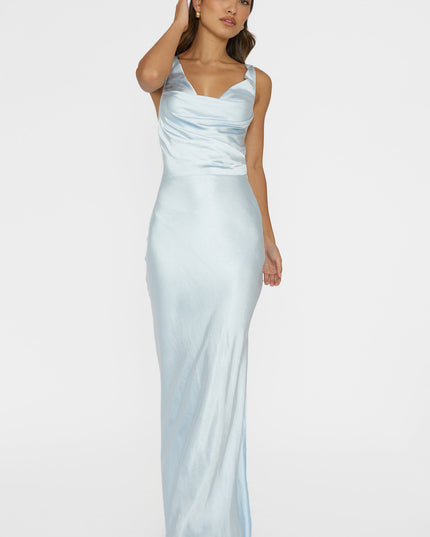 Blue Tied Back Maxi Dress
