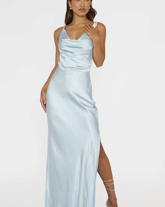 Blue Tied Back Maxi Dress