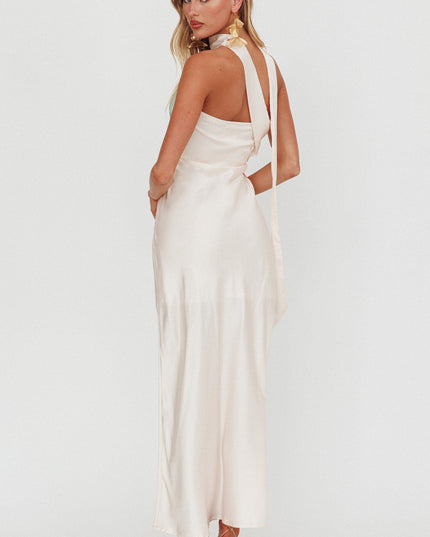 Green Halter Maxi Dress Flower