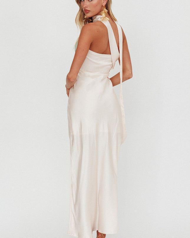 Green Halter Maxi Dress Flower