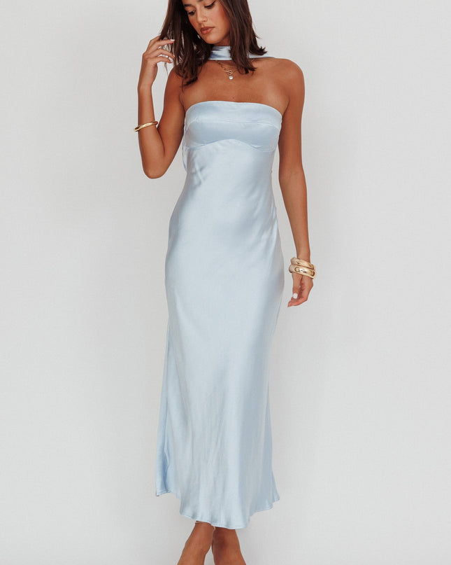 Baby Blue Halter Maxi Dress