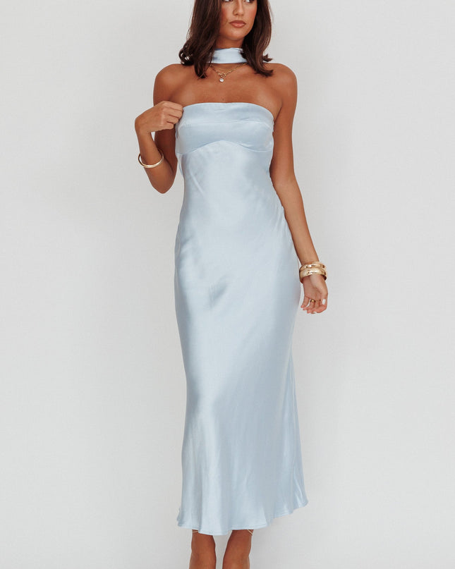 Baby Blue Halter Maxi Dress