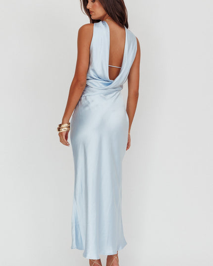 Baby Blue Halter Maxi Dress