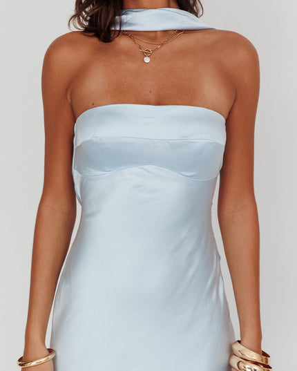Baby Blue Halter Maxi Dress