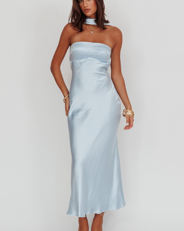 Baby Blue Halter Maxi Dress