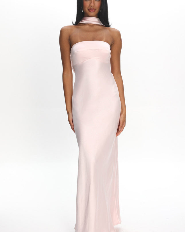 Blush Halter Maxi Dress