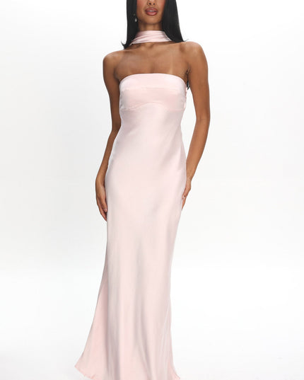Blush Halter Maxi Dress