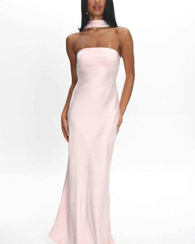 Blush Halter Maxi Dress