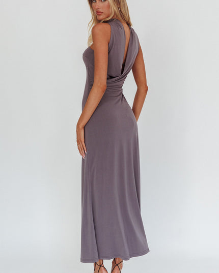 Charcoal Halter Maxi Dress