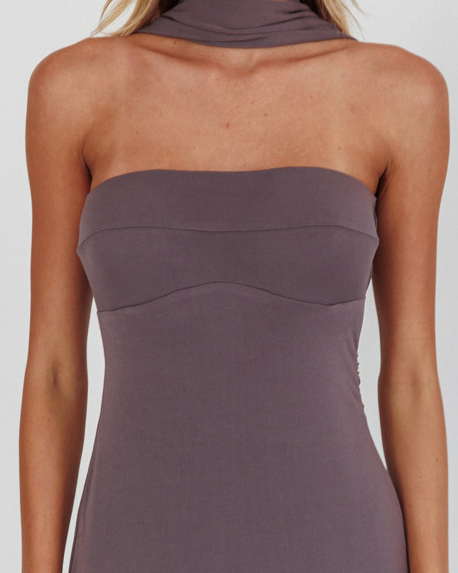 Charcoal Halter Maxi Dress