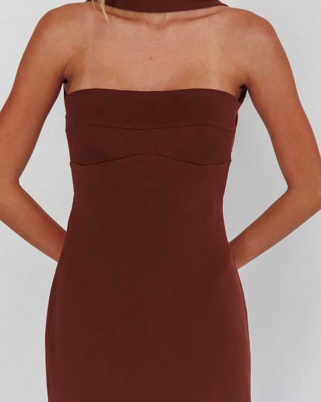 Chocolate Halter Maxi Dress