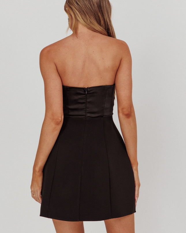 Black Stars Strapless Mini Dress
