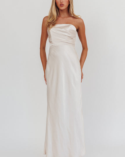 Champagne Stars Strapless Maxi Dress