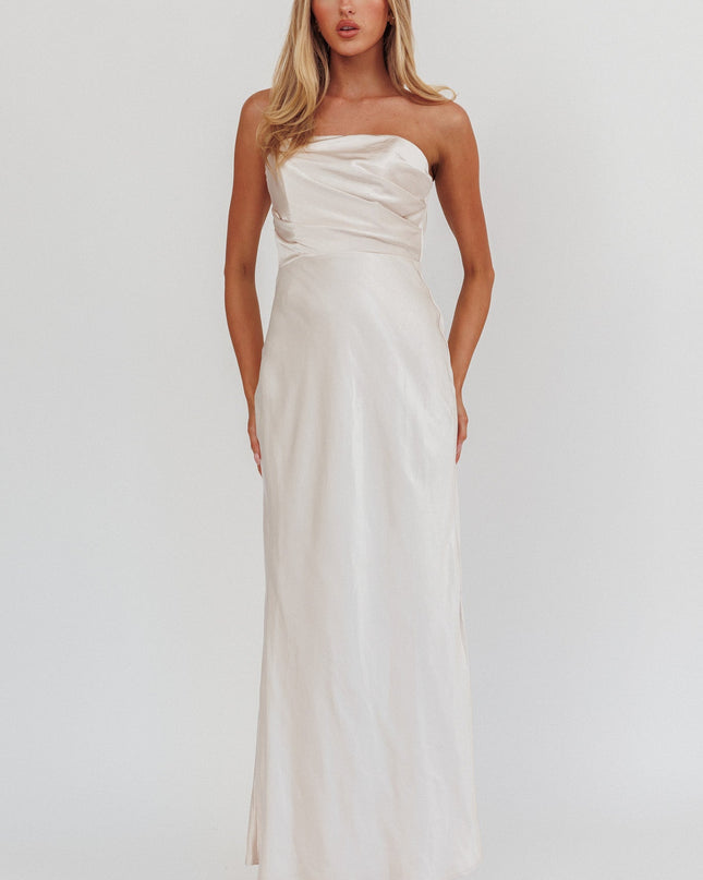 Champagne Stars Strapless Maxi Dress