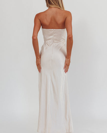 Champagne Stars Strapless Maxi Dress