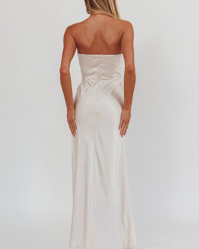 Champagne Stars Strapless Maxi Dress