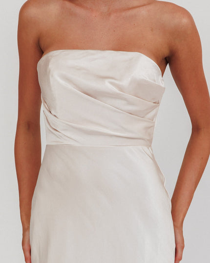 Champagne Stars Strapless Maxi Dress