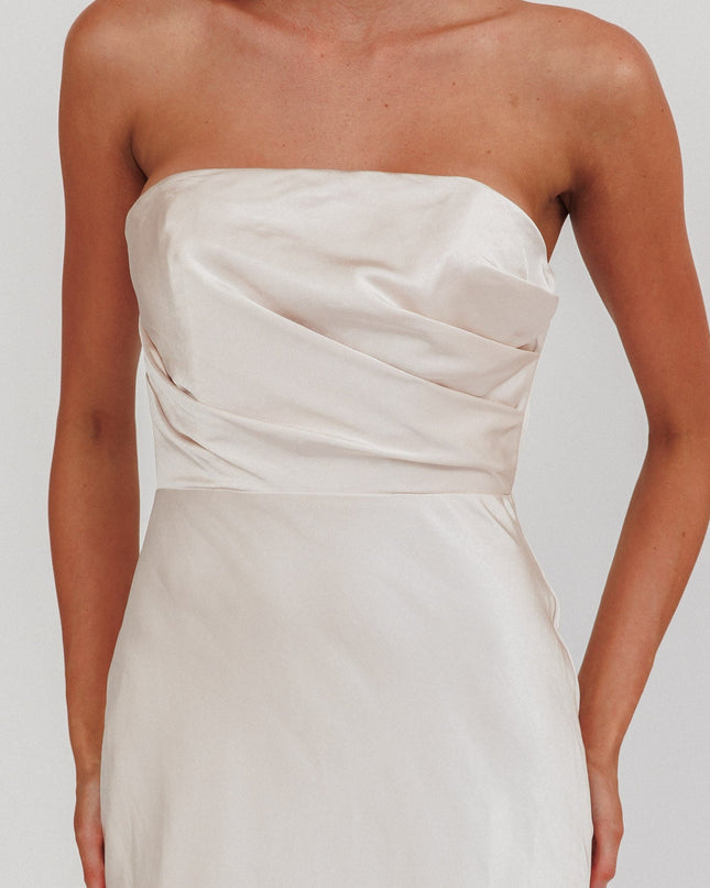 Champagne Stars Strapless Maxi Dress