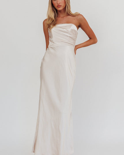 Champagne Stars Strapless Maxi Dress