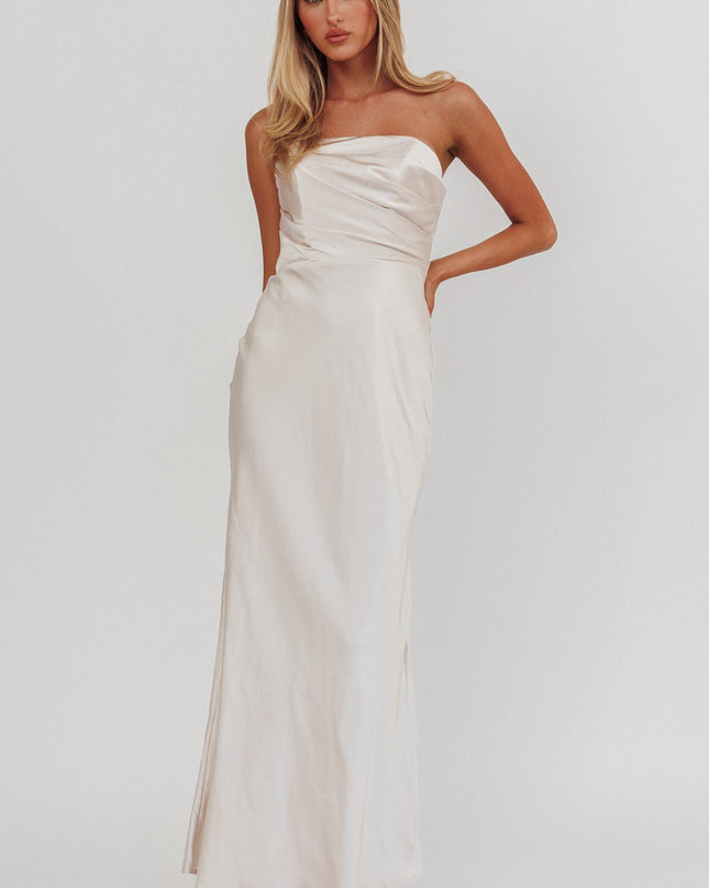 Champagne Stars Strapless Maxi Dress