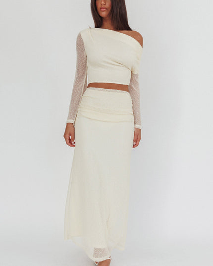 Butter Ruched Side Maxi Skirt