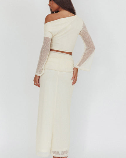 Butter Ruched Side Maxi Skirt