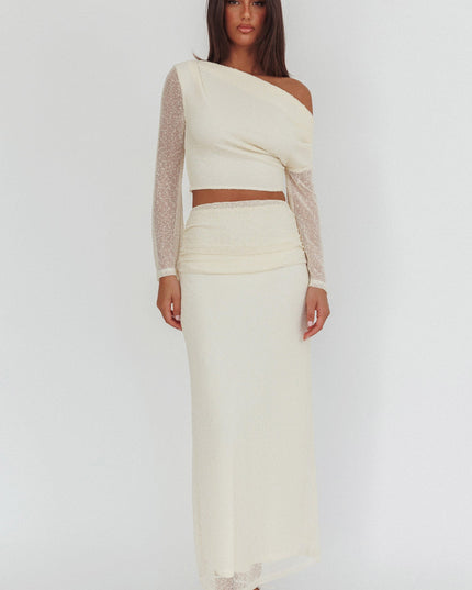 Butter Ruched Side Maxi Skirt